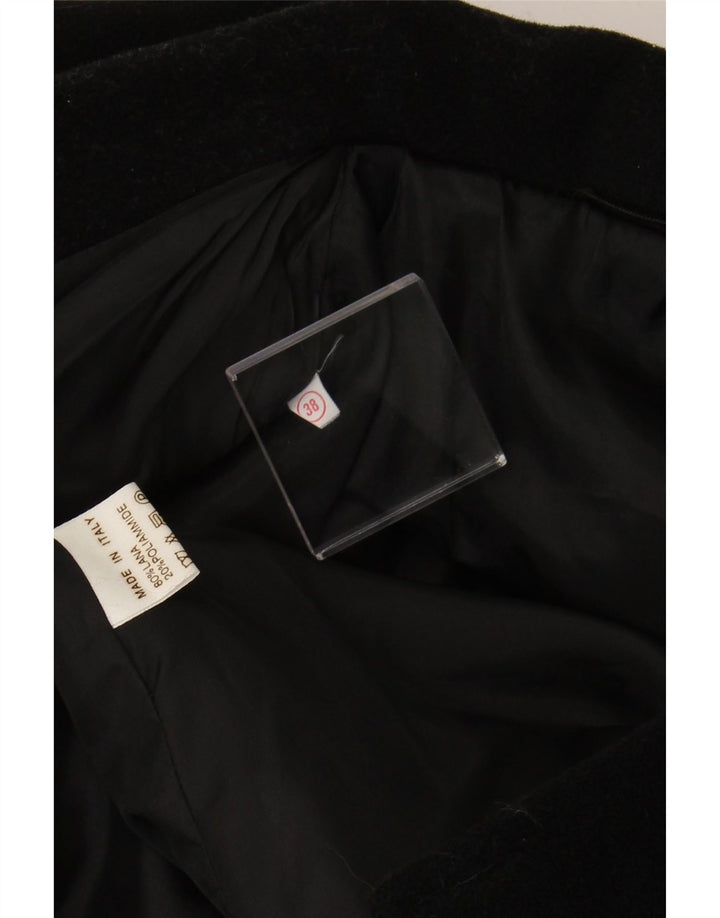 VINTAGE Womens Oversized Overcoat IT 38 XS Black Wool