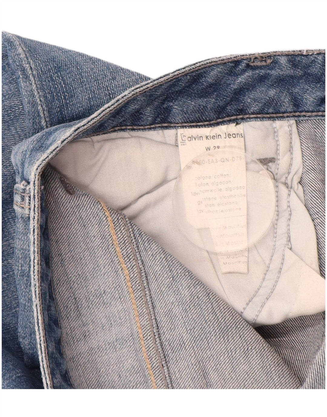 Calvin Klein Womens Distressed Slim Jeans W29 L34 Blue Cotton