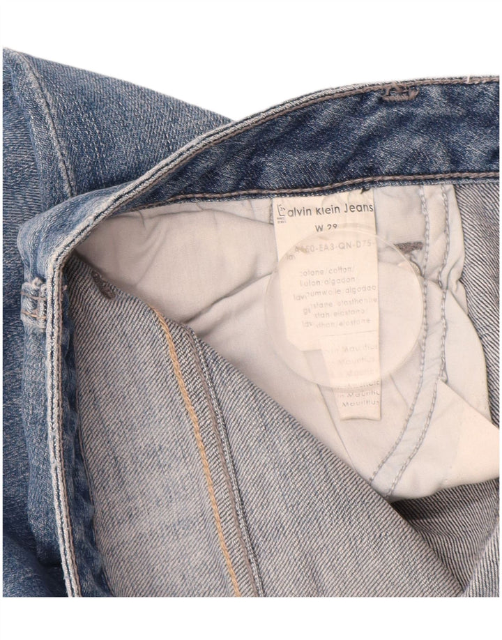 Calvin Klein Womens Distressed Slim Jeans W29 L34 Blue Cotton