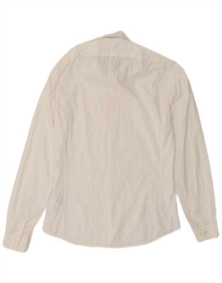 Ανδρικό πουκάμισο Calvin Klein Slim Fit Μέγεθος 38 15 Μέτριο λευκό βαμβακερό