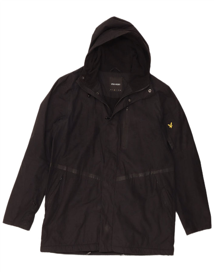 Ανδρικό μπουφάν με κουκούλα Lyle & Scott UK 38 μεσαίο μαύρο πολυεστέρα