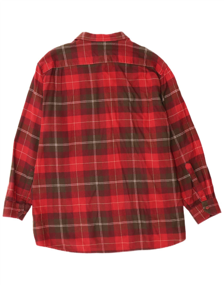 Ανδρικό πουκάμισο Walbusch Flannel μέγεθος 45/46 XL Κόκκινο καρό βαμβακερό Classic
