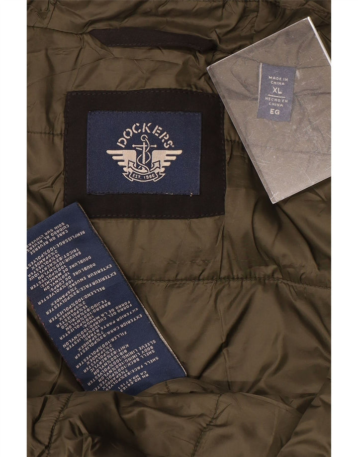 Dockers Mens Hooded Bomber Jacket UK 42 XL Black Polyester