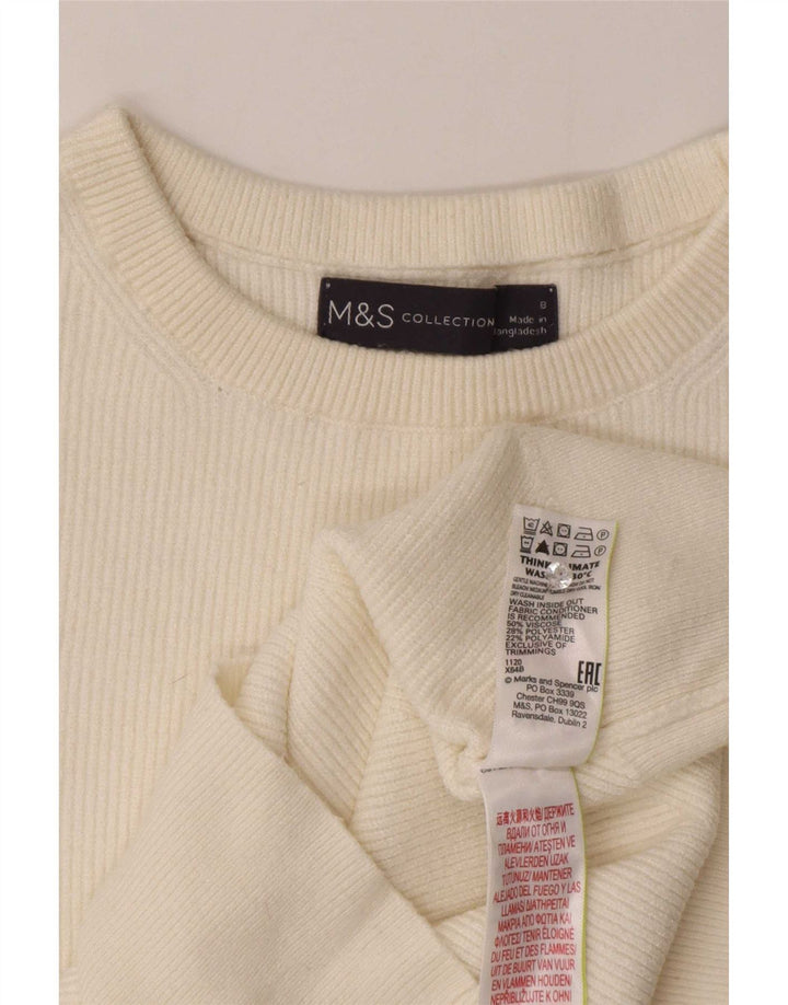 Marks & Spencer Γυναικεία Μπλούζα Τοπ UK 8 Small Off White Viscose