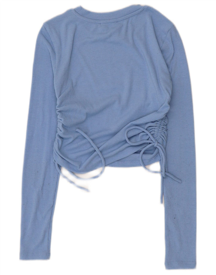 Γυναικεία Zara Crop μακρυμάνικη μπλούζα τοπ UK 8 Small Blue
