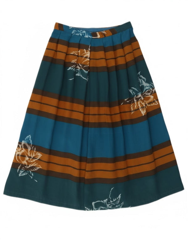 Vintage γυναικεία πλισέ φούστα σε γραμμή Α W24 XS πολύχρωμη ριγέ