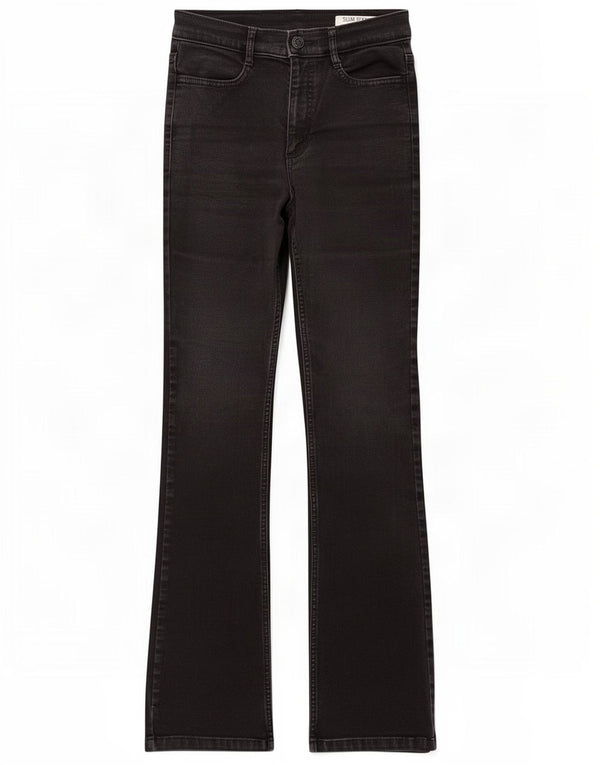 Marks & Spencer Γυναικεία Slim Bootcut Jeans UK 6 XS W25 L30 μαύρο βαμβακερό