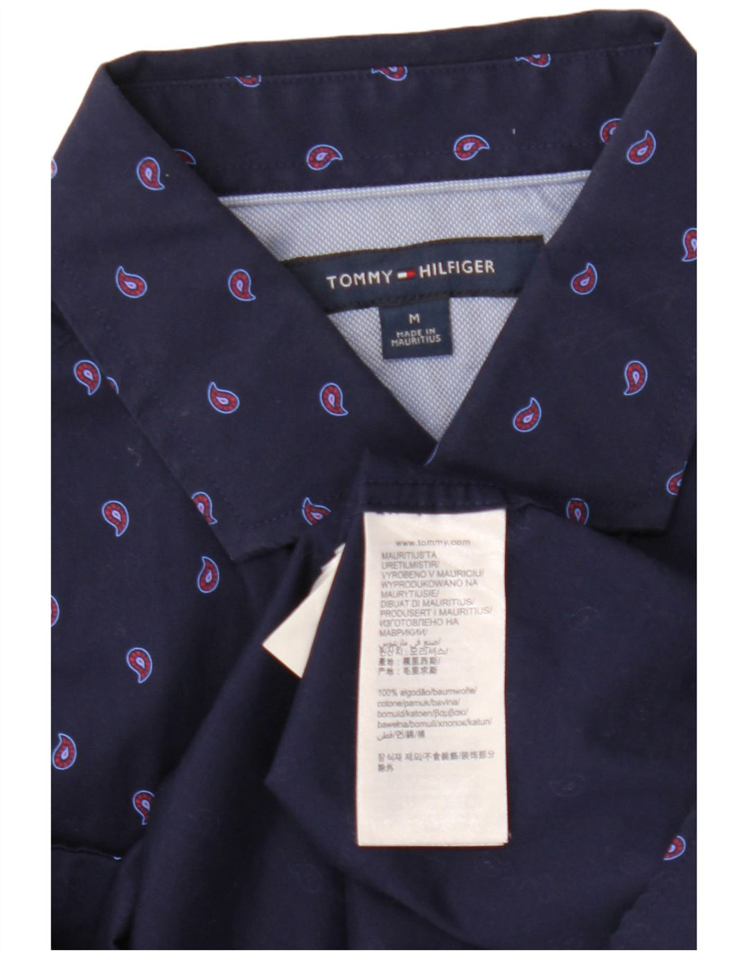 Ανδρικό πουκάμισο Tommy Hilfiger Βαμβακερό μεσαίο Navy Blue Paisley
