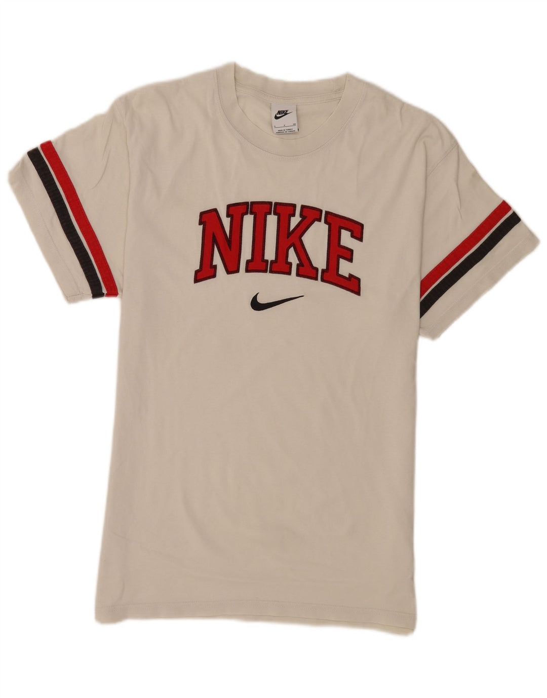 Ανδρικό γραφικό μπλουζάκι Nike, μικρό λευκό βαμβακερό ριγέ