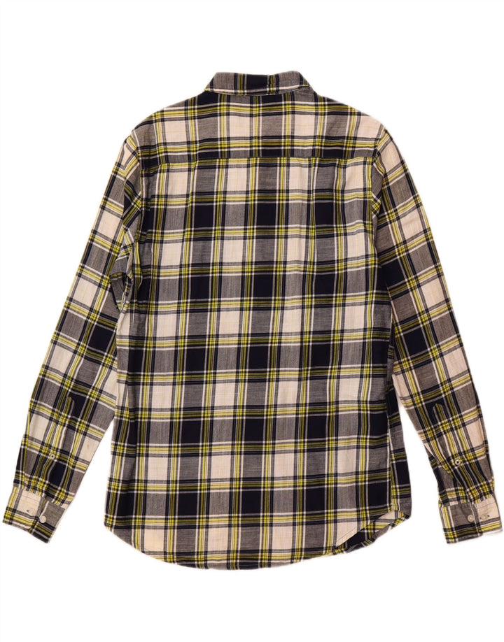 Ανδρικό καρό πουκάμισο Benetton μεγάλο μπλε ναυτικό βαμβακερό καρό