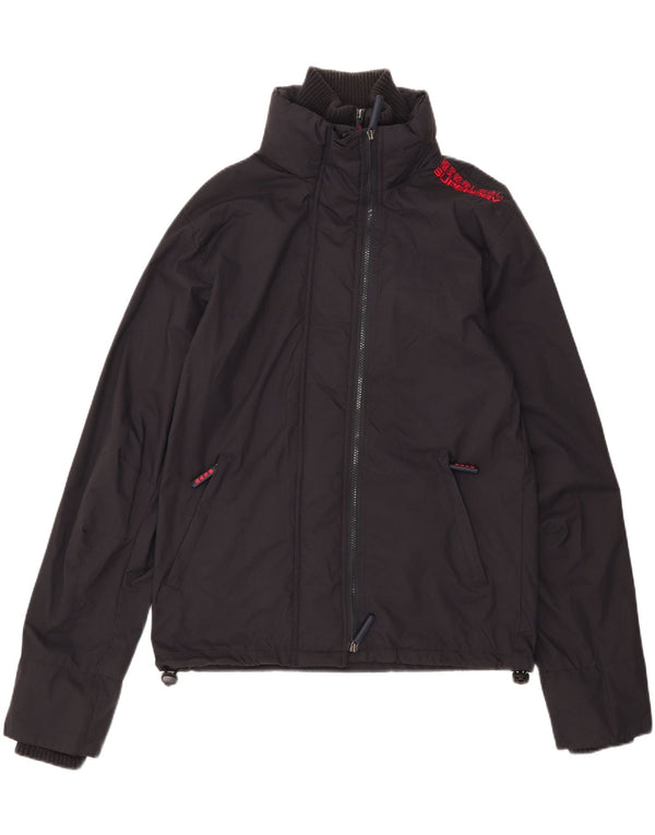 Ανδρικό μπουφάν βροχής Superdry UK 40 Large Navy Blue Nylon