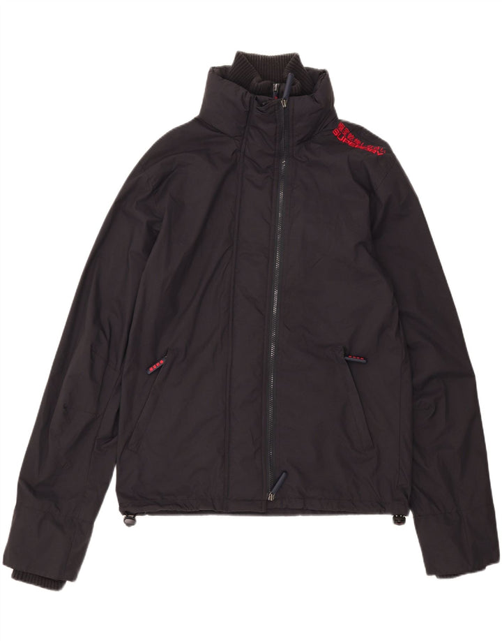 Ανδρικό μπουφάν βροχής Superdry UK 40 Large Navy Blue Nylon