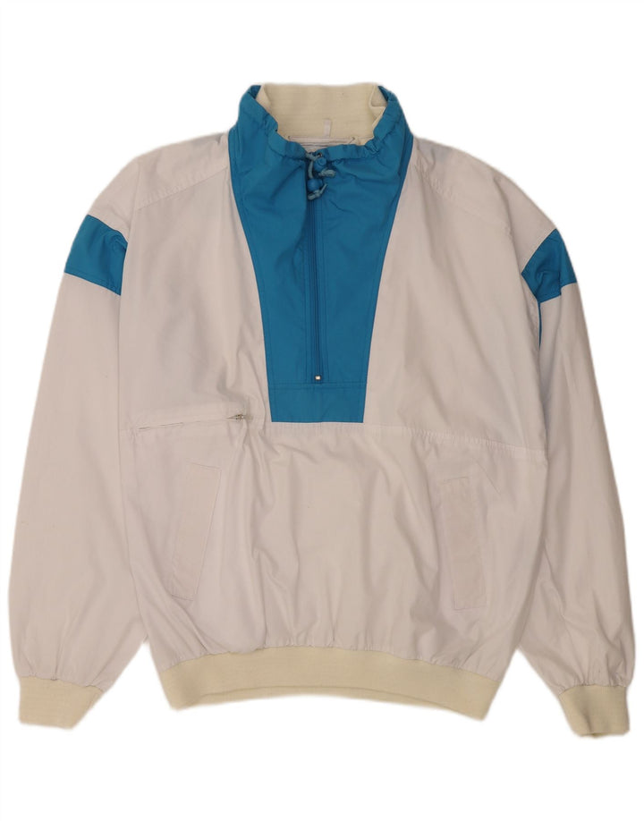 VINTAGE Mens Pullover Tracksuit Top Jacket XL White Colourblock