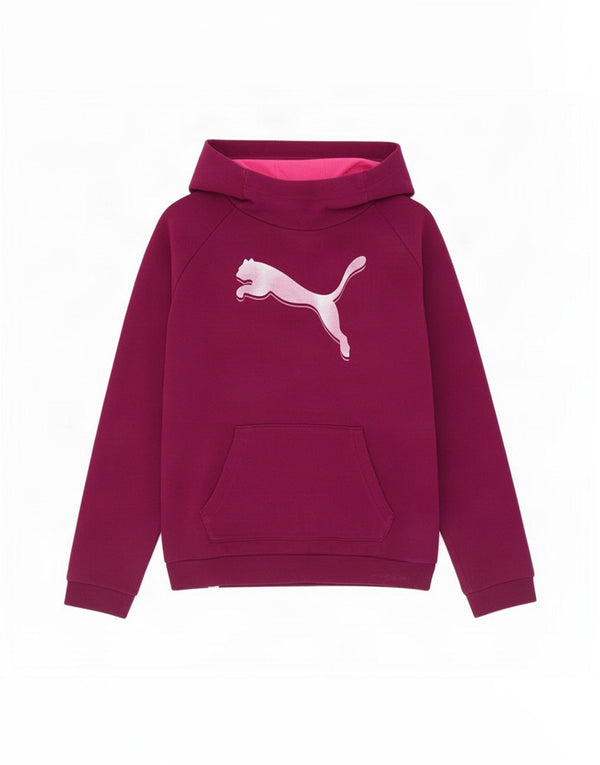 Puma Girls Graphic Hoodie Jumper 13-14 Years Purple Cotton