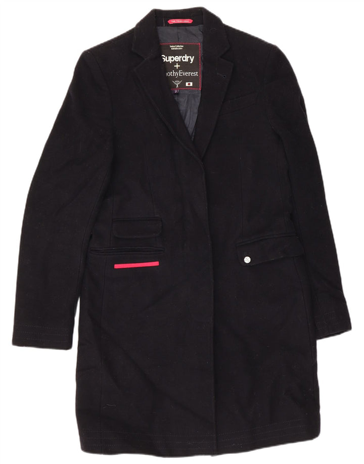 Superdry Γυναικείο Πανωφόρι UK 2 2XS Navy Blue Wool