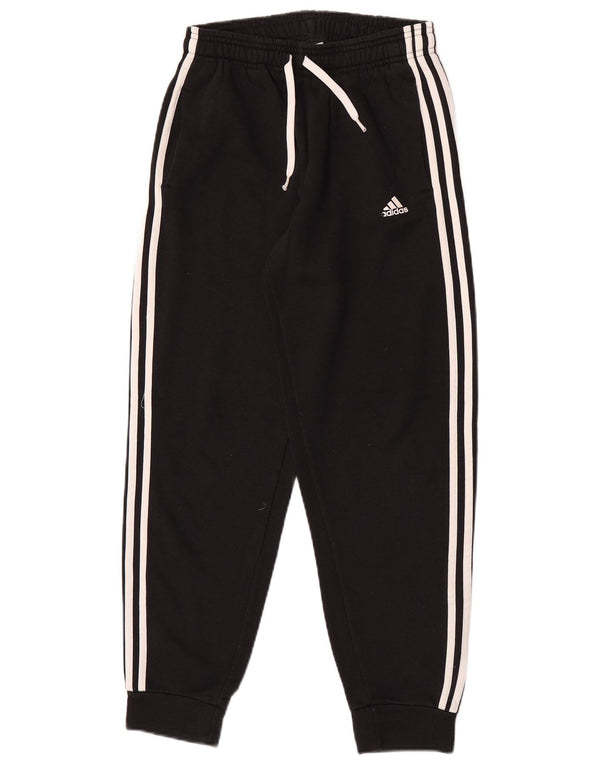Adidas Boys Tracksuit Trousers Joggers 13-14 ετών Μαύρο βαμβακερό