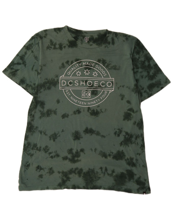 Ανδρικό T-Shirt γραφικό DC Top XL Green Tie Dye Cotton