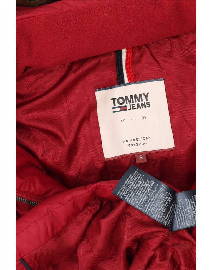 Tommy Hilfiger γυναικείο μπουφάν με κουκούλα UK 10 Μικρό κόκκινο πολυεστέρα