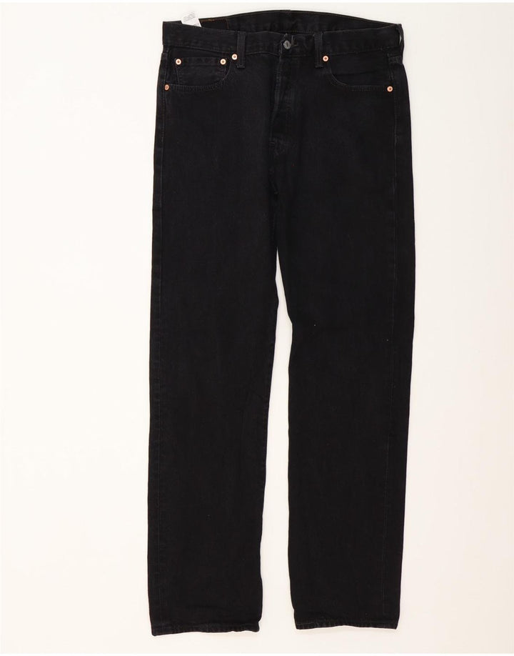 Levi's Mens 501 Straight Jeans W34 L34 Μαύρο βαμβακερό