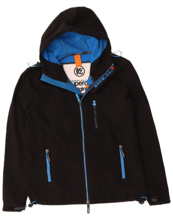 Superdry Mens Windtrekker Hooded Windbreaker Jacket UK 40 Large Black