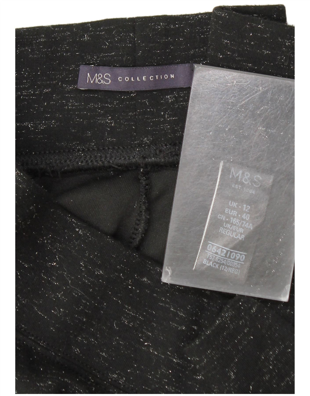 Marks & Spencer Γυναικεία κολάν UK 12 Medium W28 L27 Black Flecked