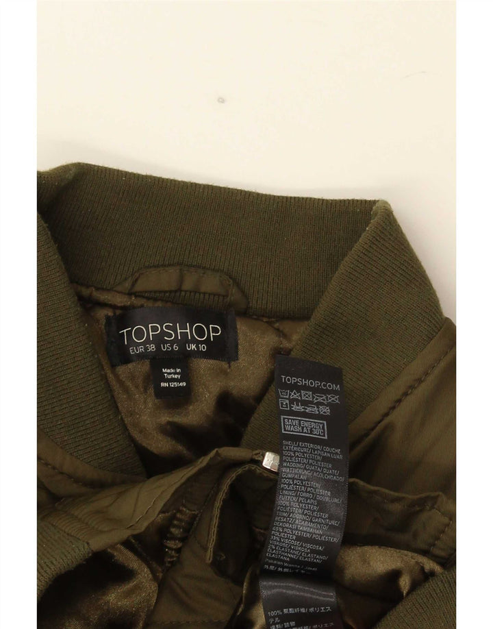 Topshop Γυναικείο Oversized Bomber Jacket UK 10 Small Green Polyester