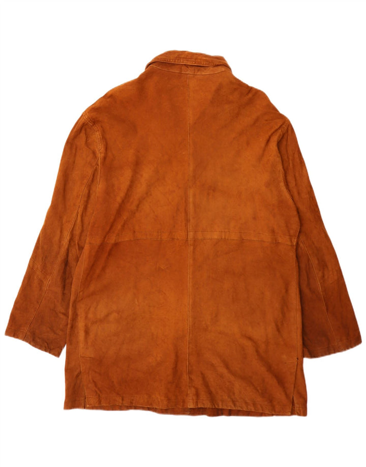 Vintage γυναικείο σουέτ πανωφόρι UK 12 Medium Brown