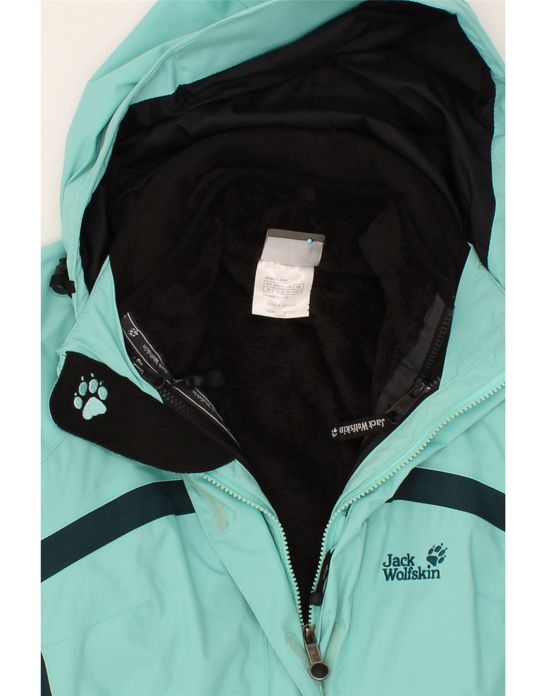 JACK WOLFSKIN Γυναικείο μπουφάν με κουκούλα αντιανεμικό UK 12/14 Μεσαίο πράσινο