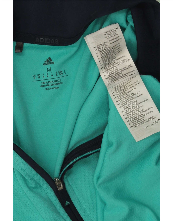 Ανδρική φόρμα πουλόβερ με φερμουάρ Adidas Top μεσαίο τιρκουάζ πολυεστέρας