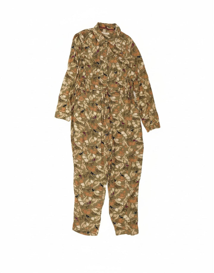 WHITE STUFF Womens Jumpsuit UK 14 Large Khaki Floral