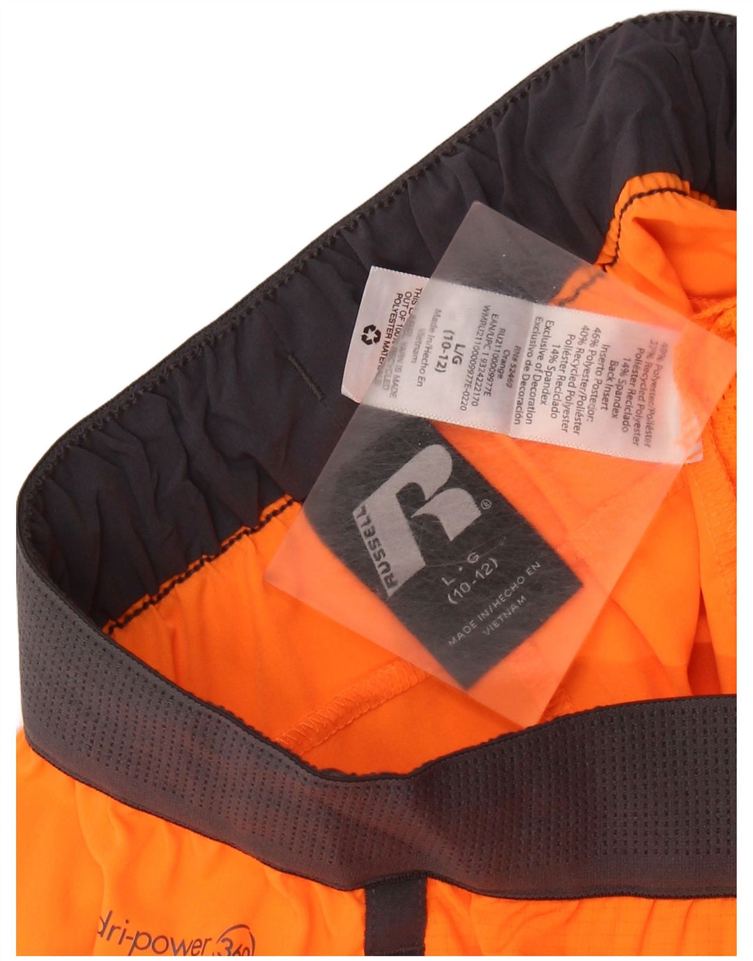 Αθλητικό σορτς RUSSELL ATHLETIC για αγόρια Dri-Power 10-11 ετών μεγάλο πορτοκαλί