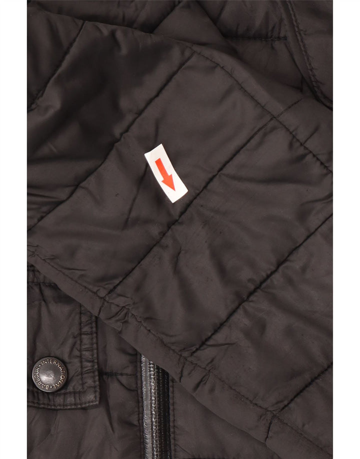 Ανδρικό μπουφάν με κουκούλα Barbour UK 40 μεγάλο μαύρο πολυεστέρα