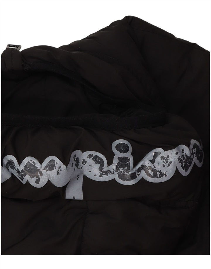 CHAMPION Boys Graphic Hooded Jacket 15-16 Years 2XL Black