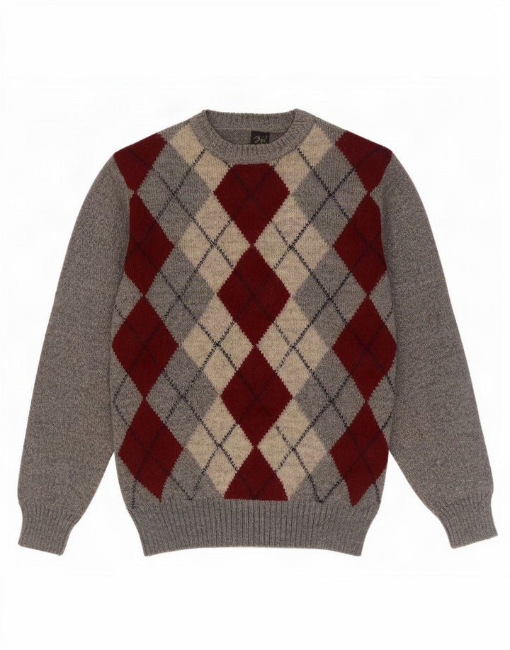 Ανδρικό πουλόβερ Rodes Crew Neck Jumper IT 48 Medium Grey Argyle/Diamond