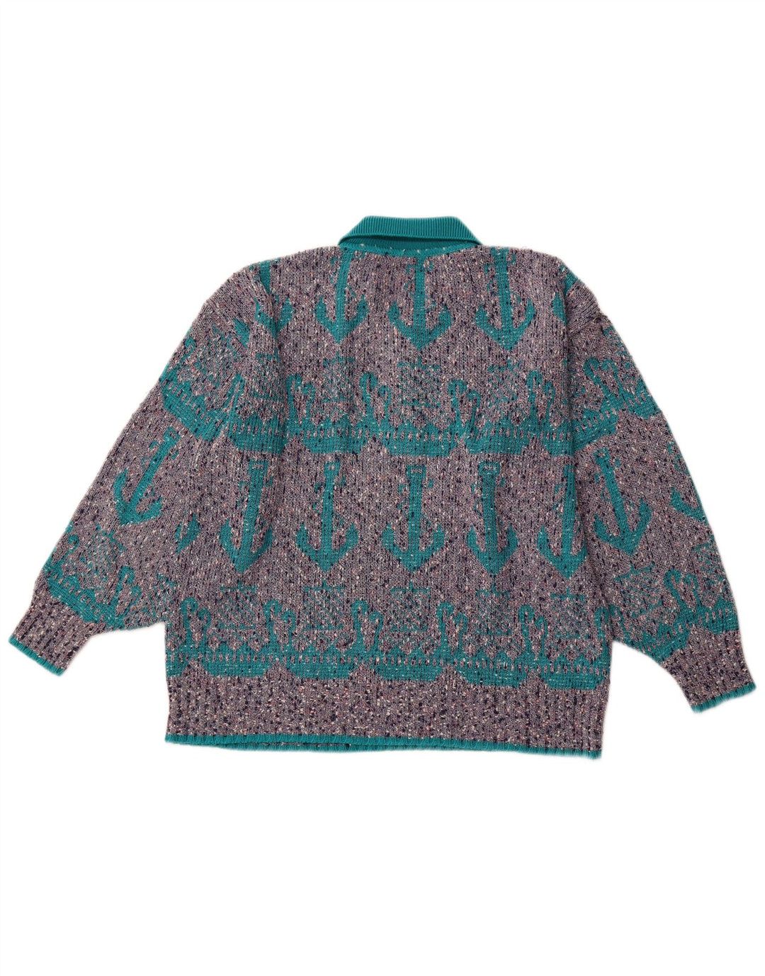 Ανδρικό πουλόβερ Vintage Abstract Pattern Polo Neck Jumper XL Γκρι