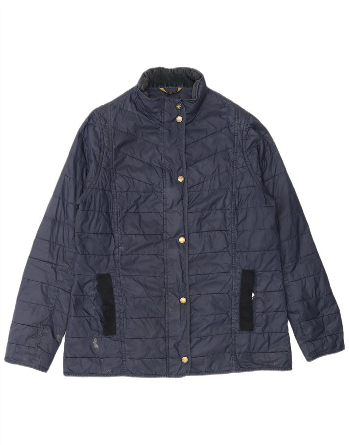 Barbour γυναικείο μπουφάν UK 16 Large Navy Blue Colorblock Πολυαμίδιο