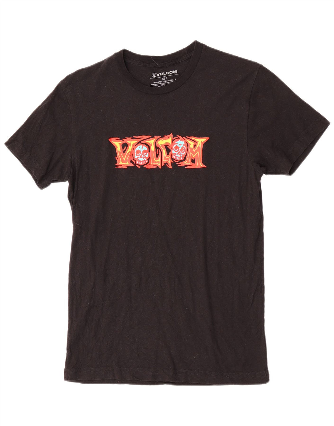 Ανδρικό γραφικό T-Shirt Volcom Top Μικρό μαύρο βαμβακερό