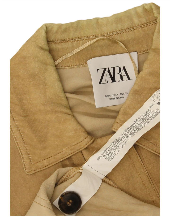 Zara Γυναικείο Utility Jacket UK 10 Small Beige Viscose