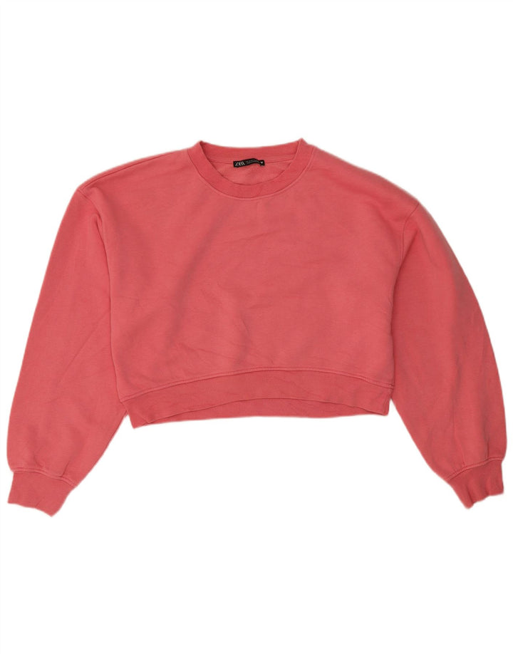 Zara Γυναικεία φούτερ Crop Oversized Jumper UK 10 Small Pink