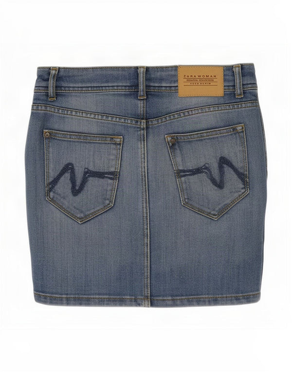 Zara Γυναικεία Μίνι Τζιν Φούστα EU 36 XS W26 Μπλε