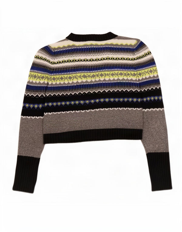 Zara Womens Boat Neck Jumper Sweater UK 12 Medium Multicoloured Fair Isle