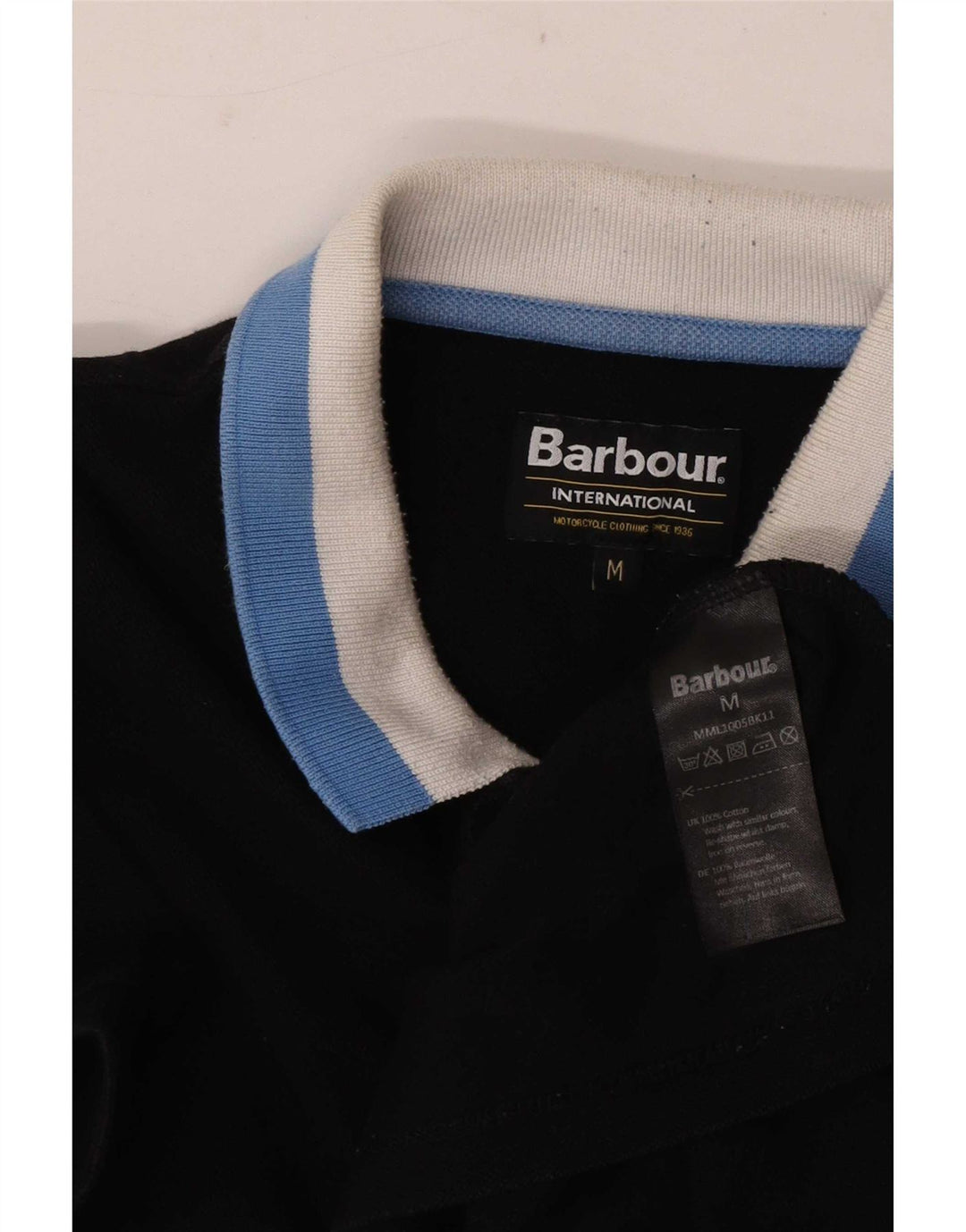 Ανδρικό μπλουζάκι ράγκμπι πόλο Barbour, μεσαίο μαύρο βαμβακερό
