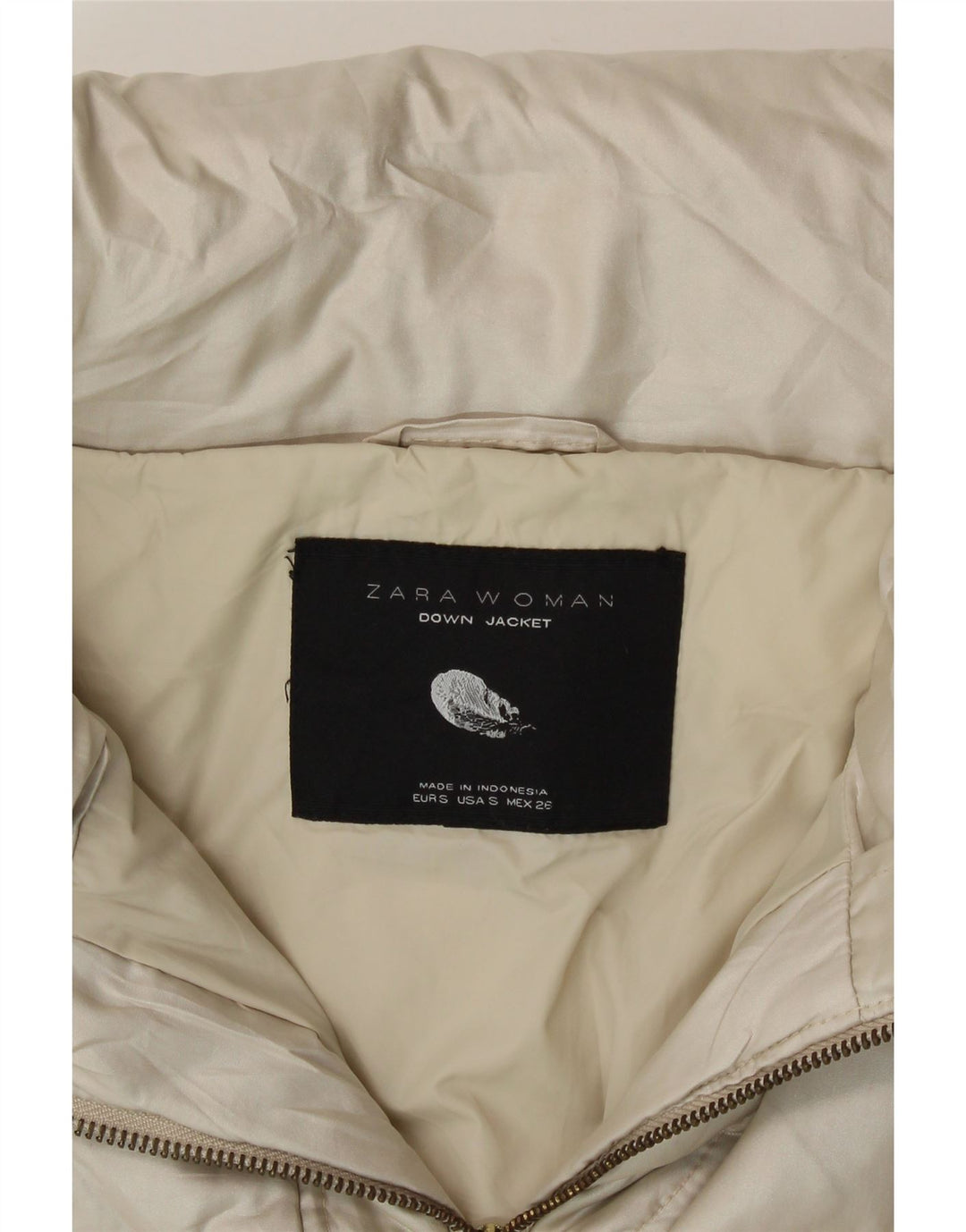 ZARA Γυναικείο μπουφάν με επένδυση UK 10 Small Off White Polyester