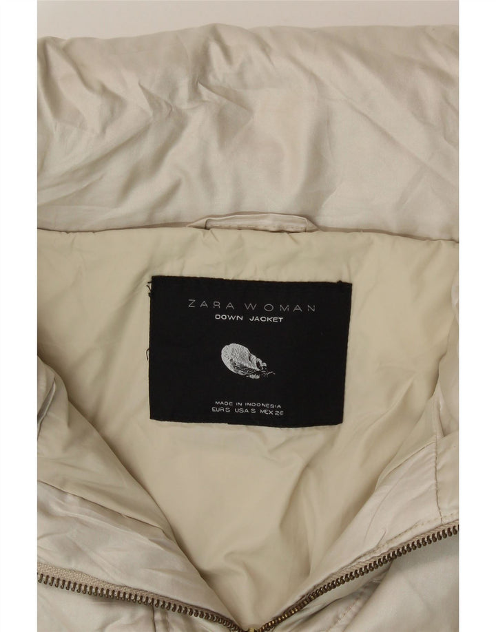 ZARA Γυναικείο μπουφάν με επένδυση UK 10 Small Off White Polyester