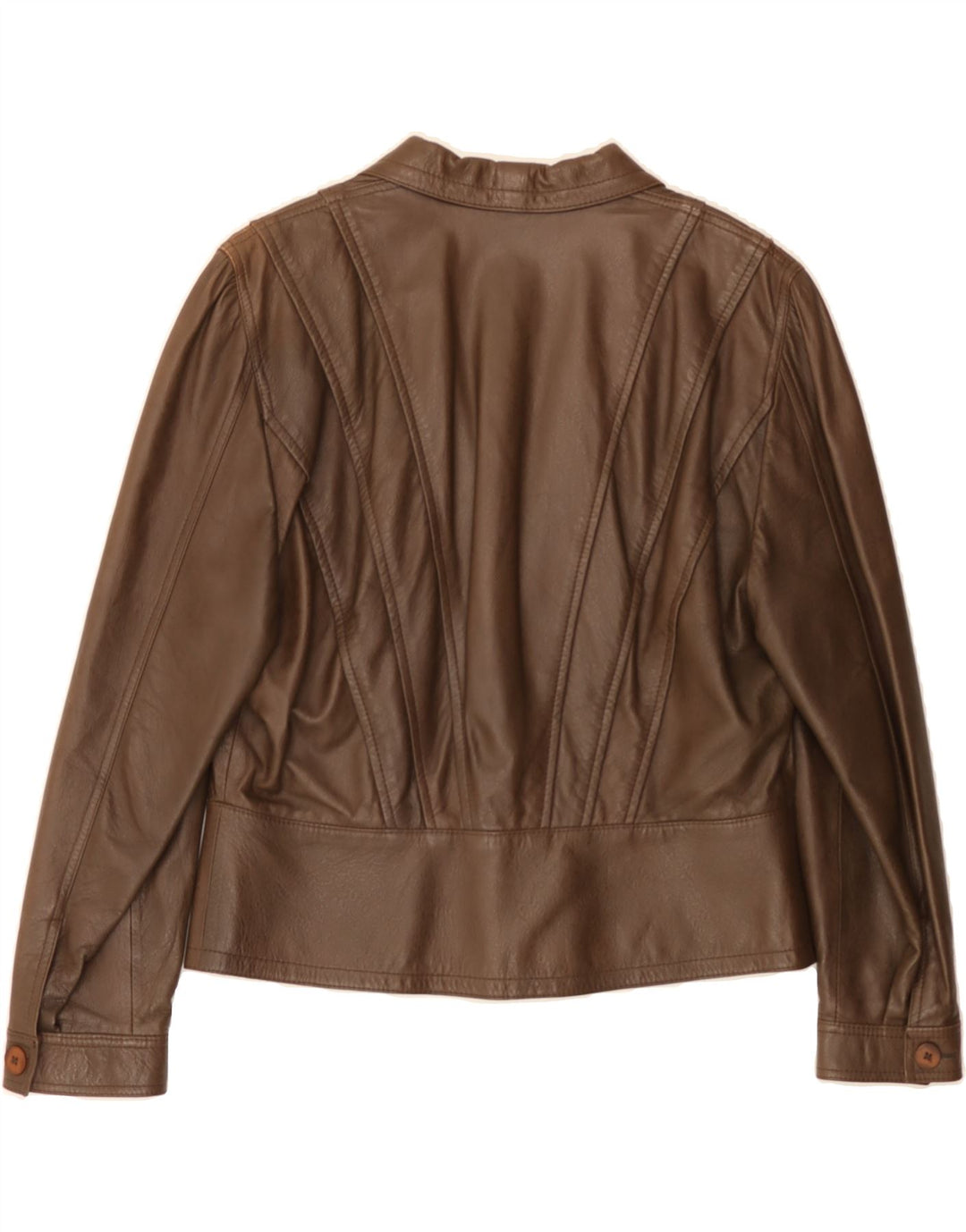 CHRIST Womens Leather Jacket IT 42 Medium Brown Leather Vintage Christ and Second-Hand Christ from Messina Hembry 