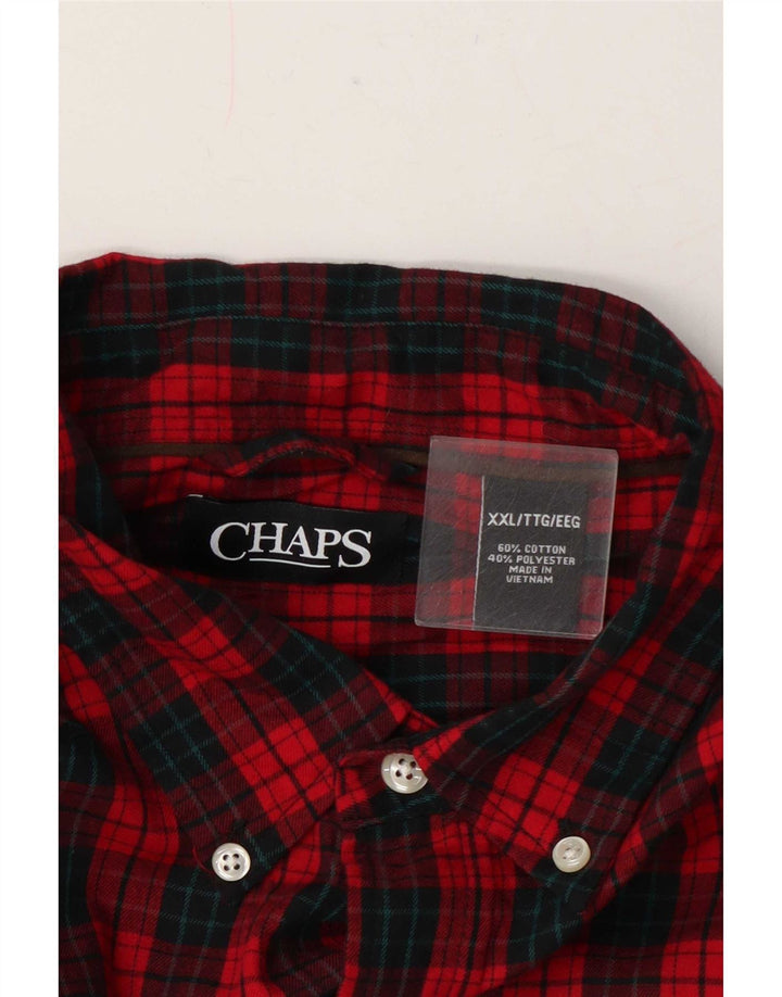 Chaps Ανδρικό Φανελένιο Πουκάμισο 2XL Κόκκινο βαμβακερό καρό