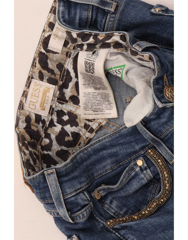 Guess Γυναικείο ψηλό τζιν μποτάκι W28 L28 Μπλε βαμβακερό