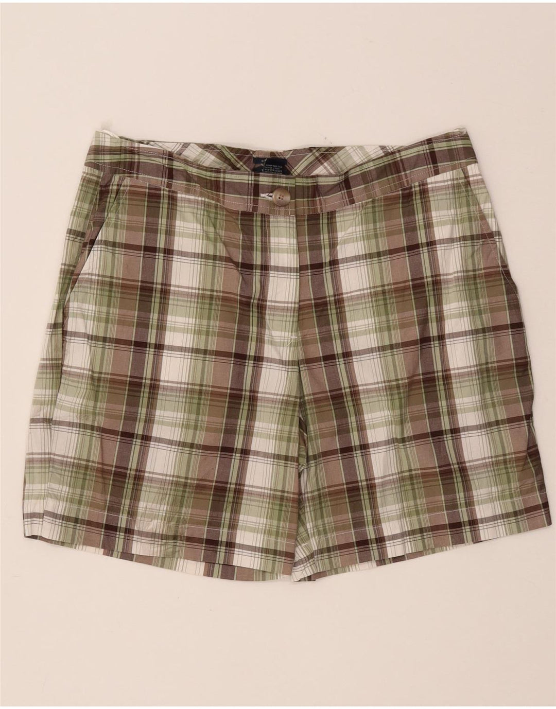 IZOD Γυναικείο Σορτς Chino US 8 Medium W32 Χακί Check Cotton