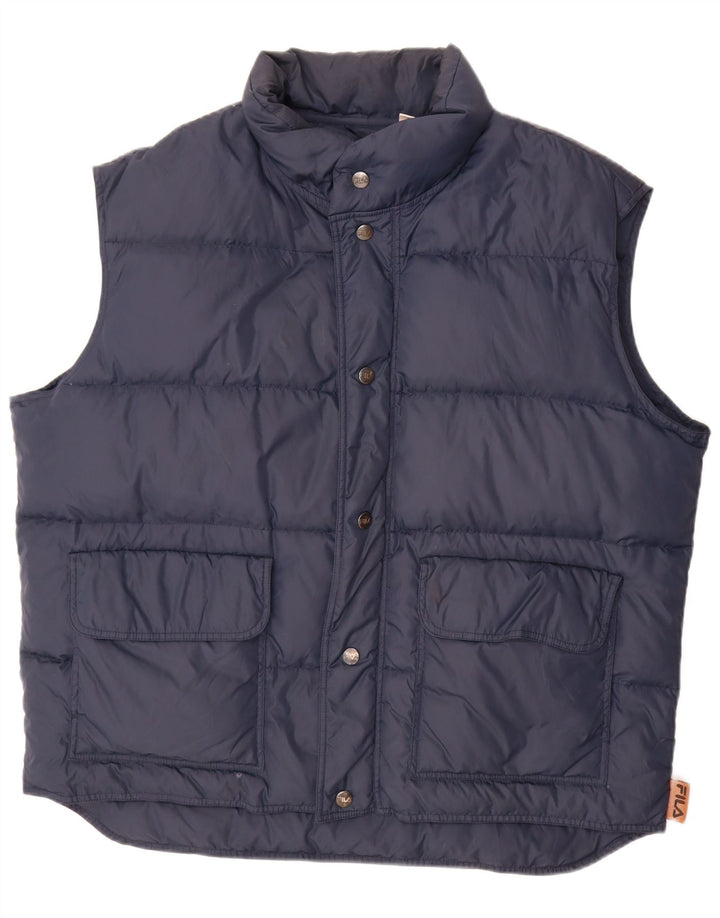 Fila Mens Padded Gilet IT 56 XL Navy Blue Polyamide