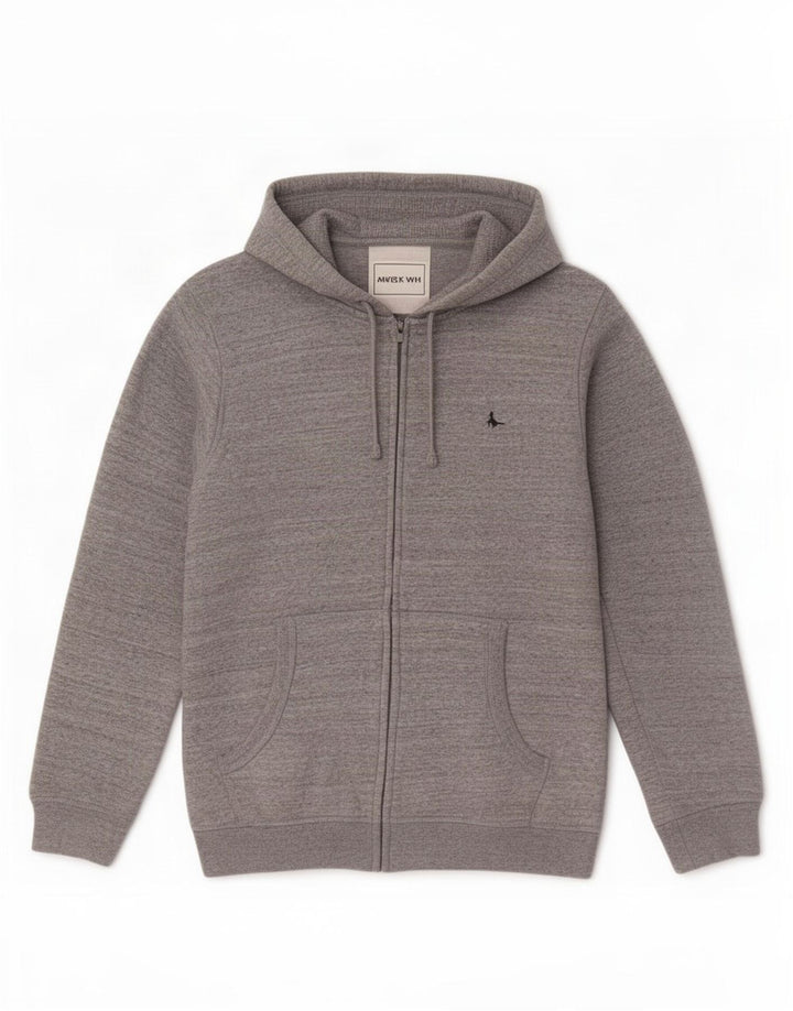Ανδρικό πουλόβερ με κουκούλα με φερμουάρ Jack Wills Βαμβακερό μεσαίο γκρι